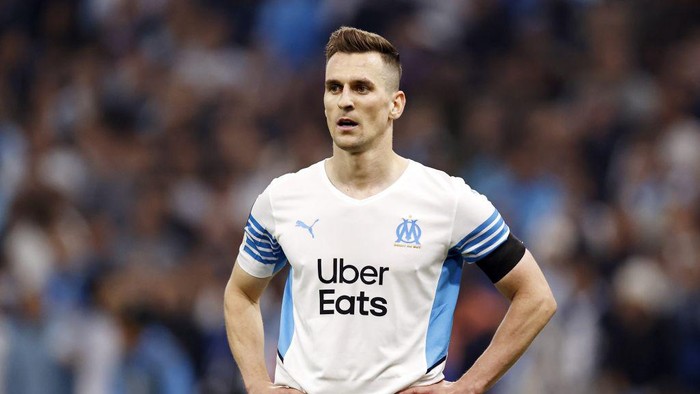 MARSEILLE - Arkadiusz Milik of Olympique Marseille during the UEFA Conference League Semifinal match between Olympique de Marseille and Feyenoord at Stade Velodrome on May 5, 2022 in Marseille, France. ANP MAURICE VAN STEEN (Photo by ANP via Getty Images)