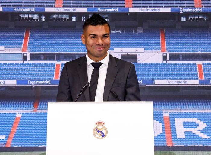 MADRID, SPAIN - AUGUST 22: Carlos Casemiro at Real Madrid Tribute and Farewell to Carlos Casemiro at Estadio Santiago Bernabeu on August 22, 2022 in Madrid, Spain. (Photo by Helios de la Rubia/Real Madrid via Getty Images)