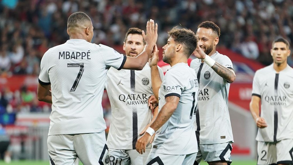 Kylian Mbappe merayakan gol ke gawang Lille. (Foto: Sylvain Lefevre/Getty Images)