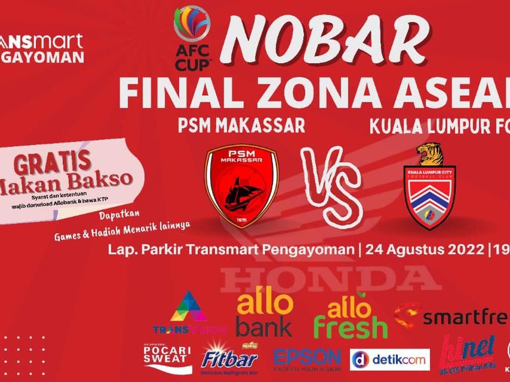Nobar PSM Vs KLFC di Transmart Pengayoman Besok, Ada Bakso Gratis! Nobar PSM Vs KLFC di Transmart Pengayoman Besok, Ada Bakso Gratis!