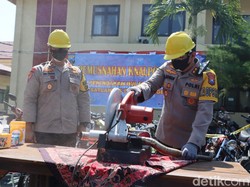 Bikin Berisik! Ratusan Knalpot Brong di Magetan Dimusnahkan