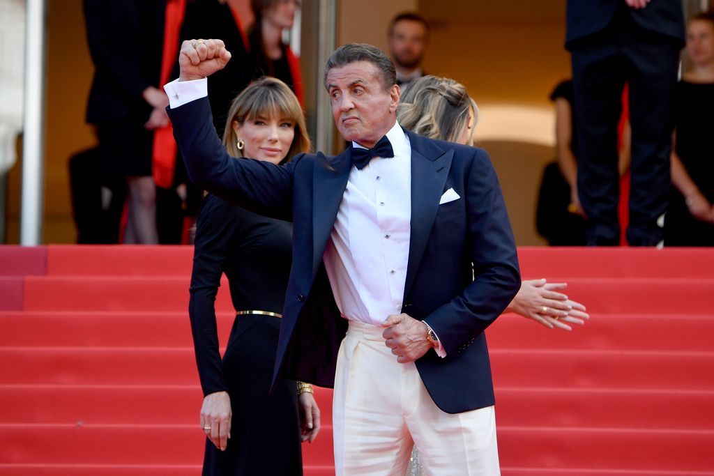 CANNES, FRANCE - MAY 25: Jennifer Flavin and Sylvester Stallone attend the closing ceremony screening of 