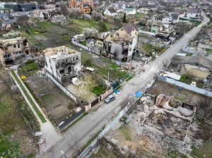 Penampakan Myrnohrad Porak-poranda Seusai Dibombardir Rusia Penampakan Myrnohrad Porak-poranda Seusai Dibombardir Rusia
