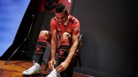 Begini gaya Casemiro saat sesi pemotretan di MU. (Foto: Manchester United/Manchester United via Getty Images)