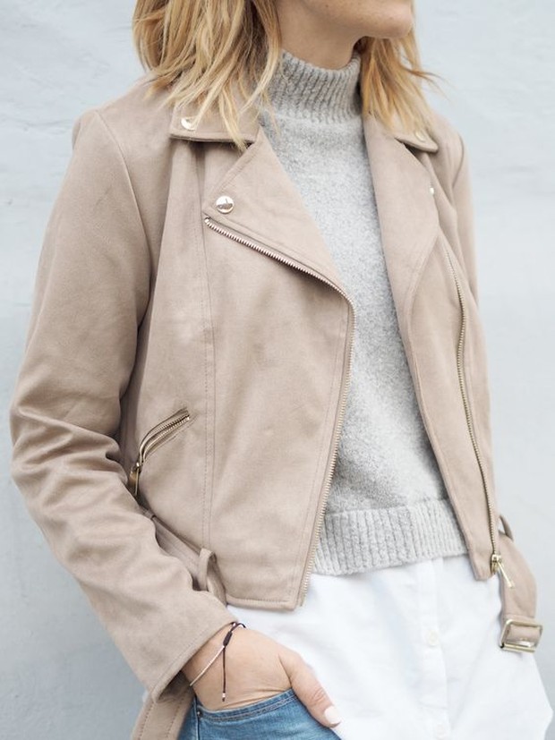 jaket kulit dengan warna terang akan membuatmu lebih fashionable/Foto: id.pinterest.com/BANG ON STYLE