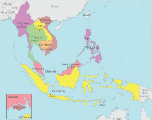Peta 10 negara ASEAN