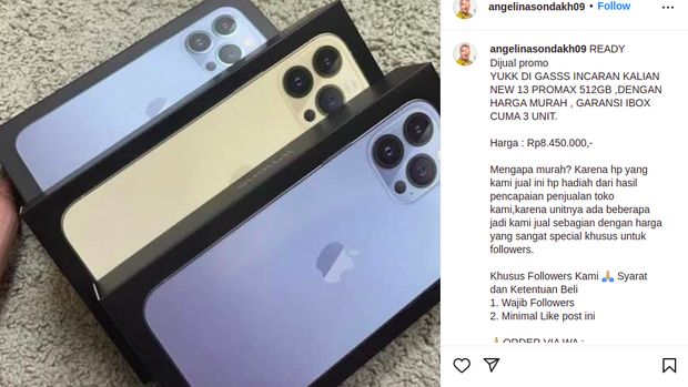 Akun IG Angelina Sondakh diretas
