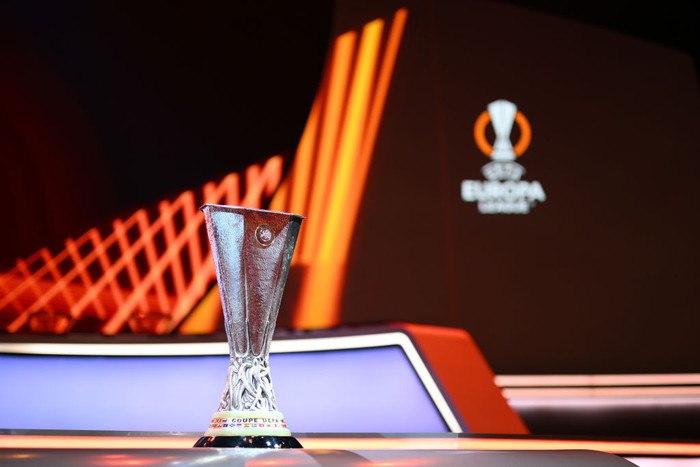 ISTANBUL, TURKEY - AUGUST 26: The UEFA Europa League trophy is seen prior to the UEFA Europa League 2022/23 Group Stage Draw on August 26, 2022 in Istanbul, Turkey. (Photo by Lukas Schulze - UEFA/UEFA via Getty Images)