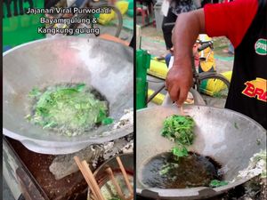 Unik! Di Purwodadi Ada Jajanan Bayam dan Kangkung Gulung