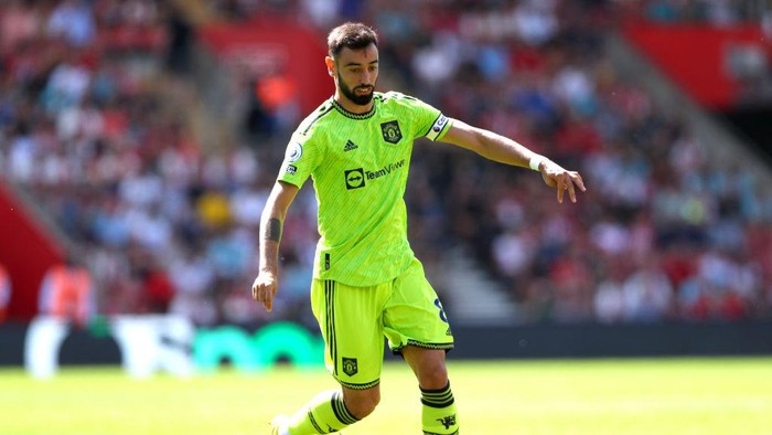 Manchester Uniteds Bruno Fernandes during the Premier League match at St Marys Stadium, Southampton. Picture date: Saturday August 27, 2022. (Photo by Kieran Cleeves/PA Images via Getty Images)