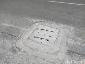 Lubang di Jalan Purwakarta Bandung Kini Sudah Ditutup