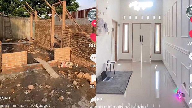 Pria ini menceritakan pengalamannya membangun rumah dengan budget Rp 70 juta, viral di media sosial.