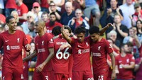 Sebelum kemenangan Liverpool atas Bournemouth, sudah ada tiga laga Premier League lain yang juga berakhir dengan skor 9-0. Manchester United dua kali melakukannya dan Leicester City satu kali. Foto: Liverpool FC via Getty Images/John Powell