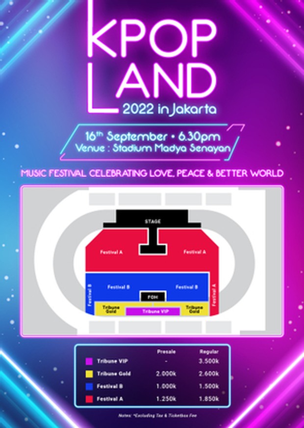 Poster seat-plan dari event K-Pop Land 2022/ Foto: m.tiket.com Poster seat-plan dari event K-Pop Land 2022