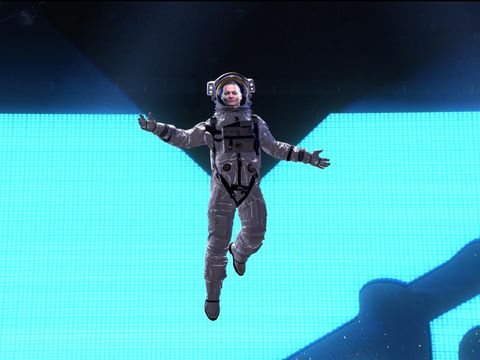 NEWARK, NEW JERSEY - AUGUST 28: (EDITORS NOTE: This image is a screengrab in order to see the augmented reality MTV used during the awards show) A view of Johnny Depp in a space suit during the 2022 MTV VMAs at Prudential Center on August 28, 2022 in Newark, New Jersey. (Photo by MTV VMA 22/Getty Images)