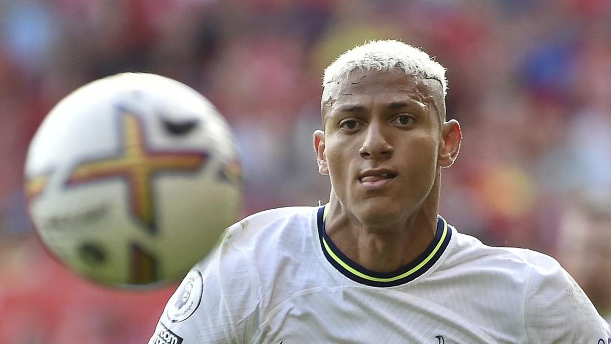 Richarlison di laga Nottingham Forest vs Tottenham Hotspur. (Foto: Rui Vieira/AP)