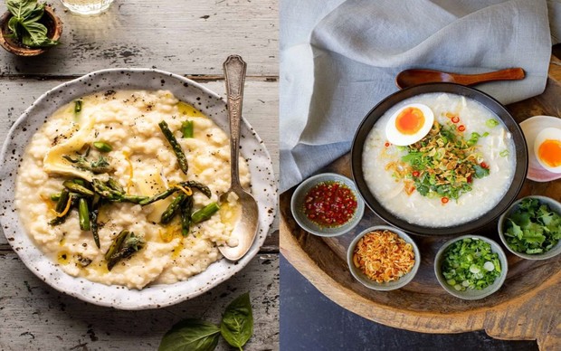 Seperti halnya Bubur Ayam, Risotto terbuat dari beras yang dimasak dengan kuah kaldu sampai menjadi lembek dan lengket/Foto: id.pinterest.com/Grandbaby Cakes/Foto: id.pinterest.com/Seonkyoung Longest