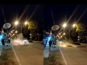 Pembalap Liar Disiram Air Warga hingga Terjatuh di Grobogan