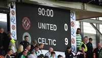 Laga di akhir pekan memberikan kekalahan telak buat Dundee United yang tanpa ampun kena hajar 0-9 oleh Celtic di Liga Skotlandia. Foto: SNS Group via Getty Images/Rob Casey - SNS Group