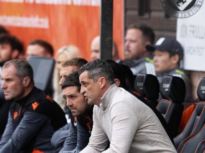 DUNDEE, SCOTLAND - AUGUST 28: Dundee Utd Manager Jack Ross during a cinch Premiership match between Dundee United and Celtic at Tannadice, on August 28, 2022, in Dundee, Scotland. (Photo by Craig Williamson/SNS Group via Getty Images)