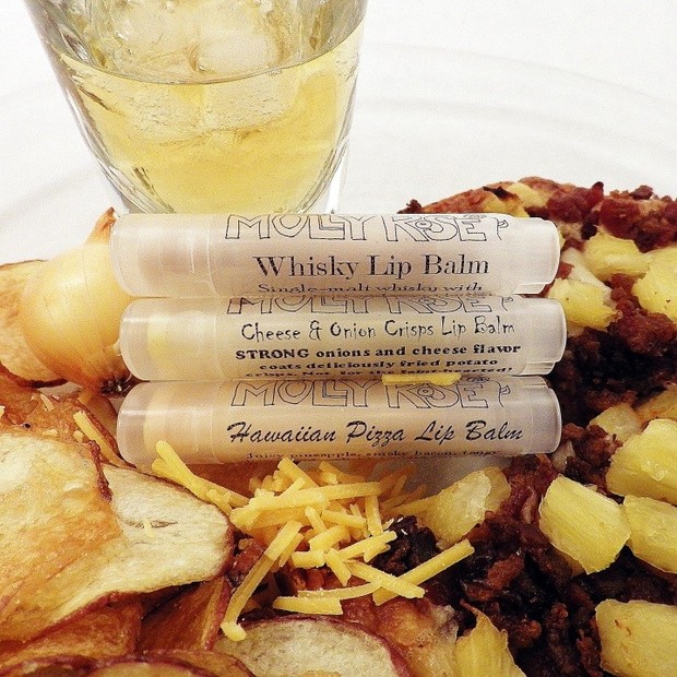 MollyRose Balms Cheese and Onion Chips Lip Balm/ etsy.com