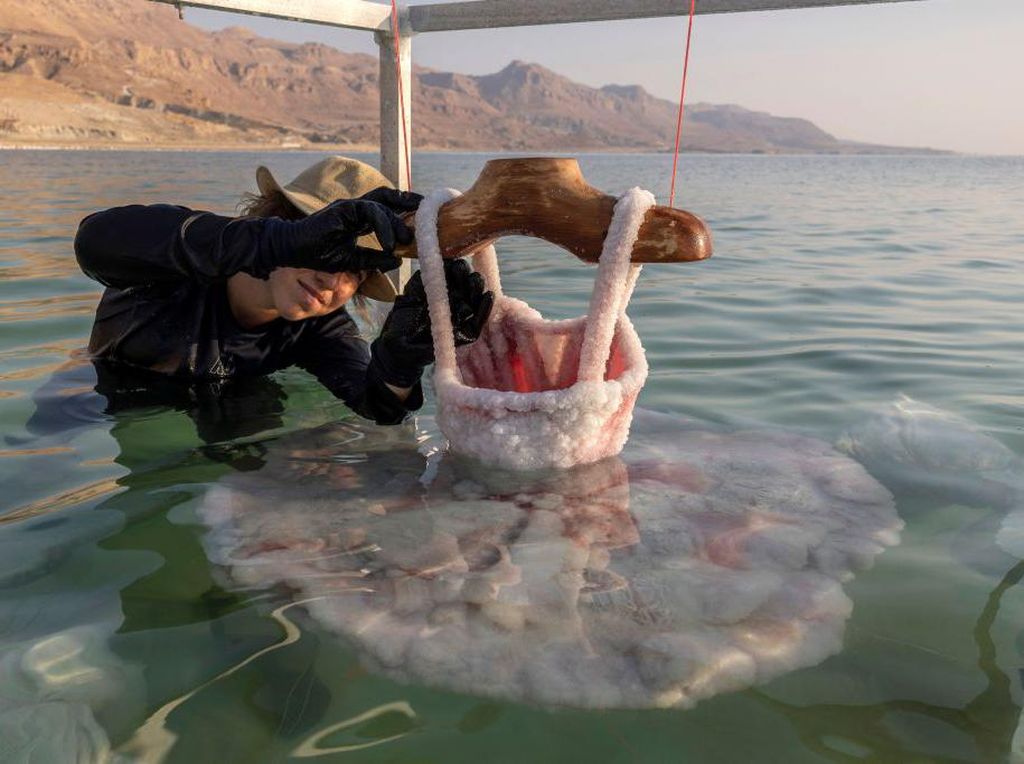 Potret Unik Karya Seni dari Kristal Garam di Laut Mati