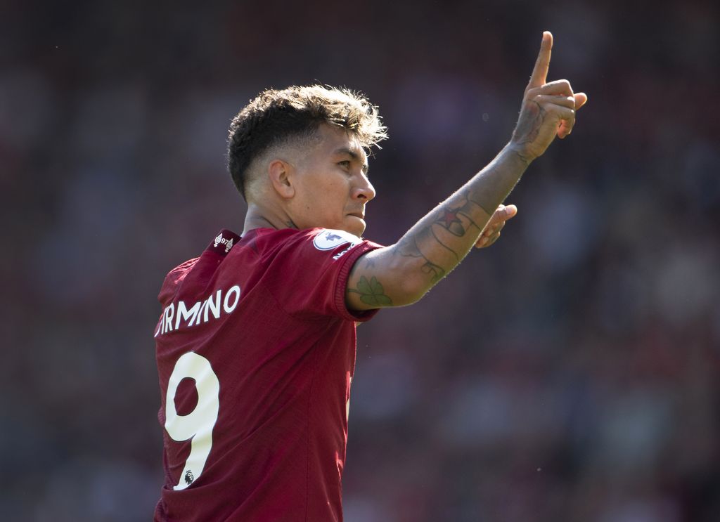 LIVERPOOL, ENGLAND - AUGUST 27: Roberto Firmino of Liverpool celebrates scoring the fourth goal during the Premier League match between Liverpool FC and AFC Bournemouth at Anfield on August 27, 2022 in Liverpool, United Kingdom. (Photo by Visionhaus/Getty Images)