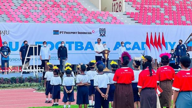 Papua Football Academy diresmikan Jokowi, Rabu (31/8/2022)