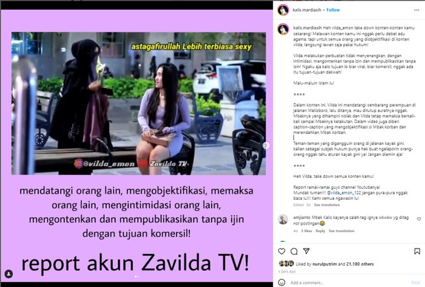 Zavilda Paksa Perempuan Berhijab/Foto: Instagram/@kalis.mardiasih Zavilda Paksa Perempuan Berhijab/Foto: Instagram/@kalis.mardiasih