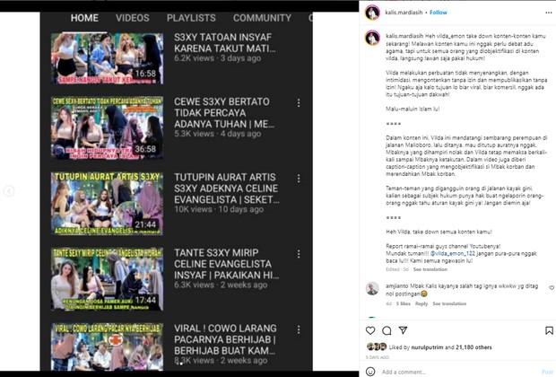 Zavilda Paksa Perempuan Berhijab/Foto: Instagram/@kalis.mardiasih Zavilda Paksa Perempuan Berhijab/Foto: Instagram/@kalis.mardiasih
