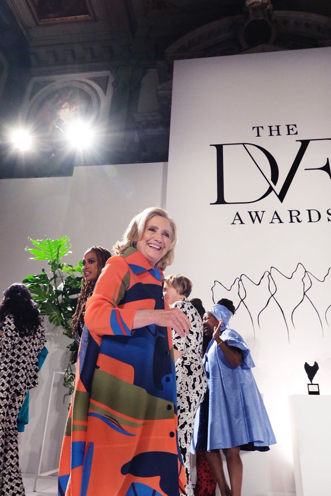 VENICE, ITALY - SEPTEMBER 01: Hillary Rodham Clinton during the 13th DVF Awards 2022 during the 79th Venice International Film Festival on September 01, 2022 in Venice, Italy. (Photo by Stefano Mazzola/Getty Images)