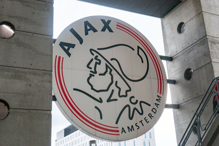 Ajax Amsterdam Logo of AJAX in the stadium. Johan Cruyff Arena , the main stadium in the Dutch capital and home of AFC AJAX and Netherlands national football team in Amsterdam, Netherlands. The stadium was formerly named Amsterdam Arena but renamed in April 2018 in memory of Ajax legend Johan Cruyff. The capacity of the stadium is 55.000 for football games and 68.000 for concerts. It has a retractable roof and solar panels, photovoltaic sun collectors on the roof. The stadium is a 4 star, rated by UEFA. It is owned by Gemeente Amsterdam
Stadion N.V.. Amsterdam, Netherland - August 13, 2019 (Photo by Nicolas Economou/NurPhoto via Getty Images)