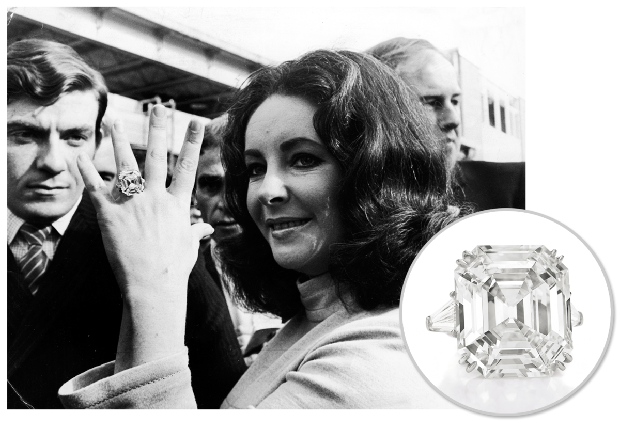 Foto: pinterest.com/VANITY FAIR Krupp diamond ring milik Elizabeth Taylor/