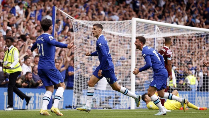 Chelseas Kai Havertz celebrates scoring their sides second goal of the game during the Premier League match at Stamford Bridge, London. Picture date: Saturday September 3, 2022. (Photo by Steven Paston/PA Images via Getty Images)