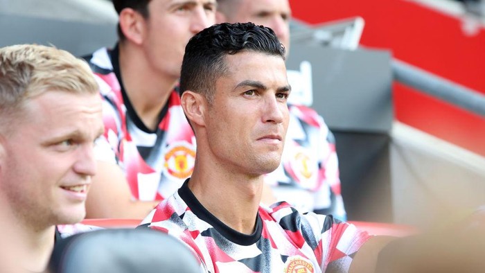 Manchester Uniteds Cristiano Ronaldo on the bench before the Premier League match at St Marys Stadium, Southampton. Picture date: Saturday August 27, 2022. (Photo by Kieran Cleeves/PA Images via Getty Images)