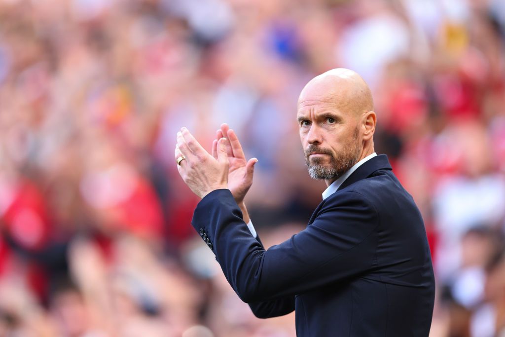 MANCHESTER, ENGLAND - SEPTEMBER 04: Erik Ten Hag the manager / head coach of Manchester United during the Premier League match between Manchester United and Arsenal FC at Old Trafford on September 4, 2022 in Manchester, United Kingdom. (Photo by Robbie Jay Barratt - AMA/Getty Images)