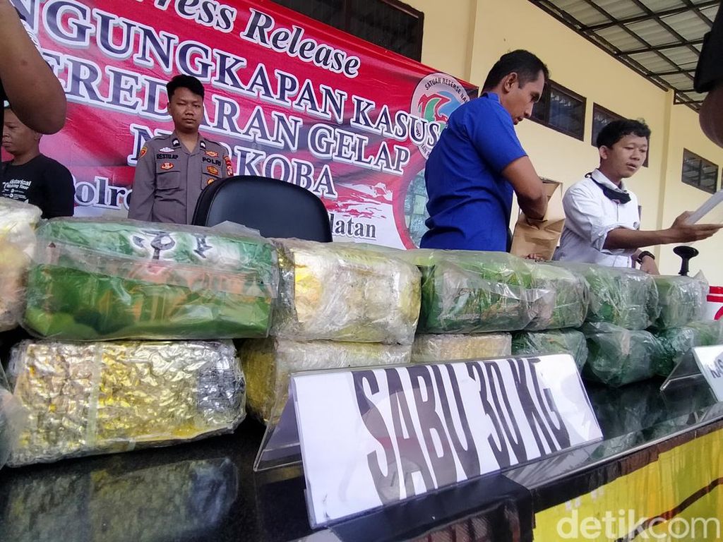 Polres Lampung Selatan Gagalkan Penyelundupan 30 Kg Sabu