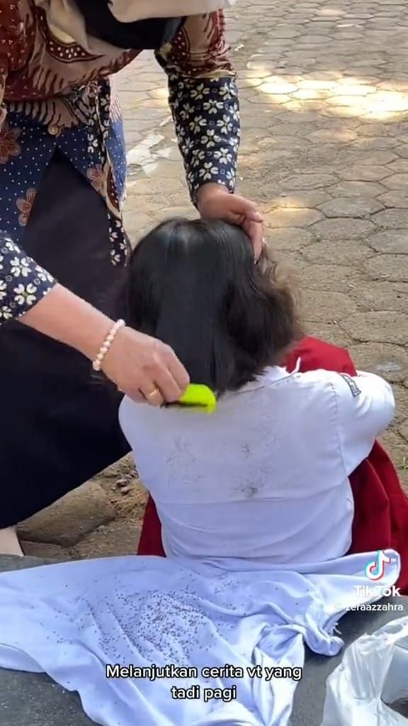 Viral di TikTok Anak SD yang Rambutnya Dipenuhi Kutu