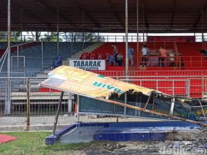 Kondisi Terkini Stadion Dimurthala Usai Dibakar Penonton