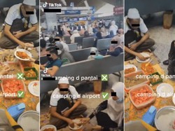 Heboh Keluarga Piknik di Bandara, Gelar Tikar dan Bekal Makanan di Lantai!