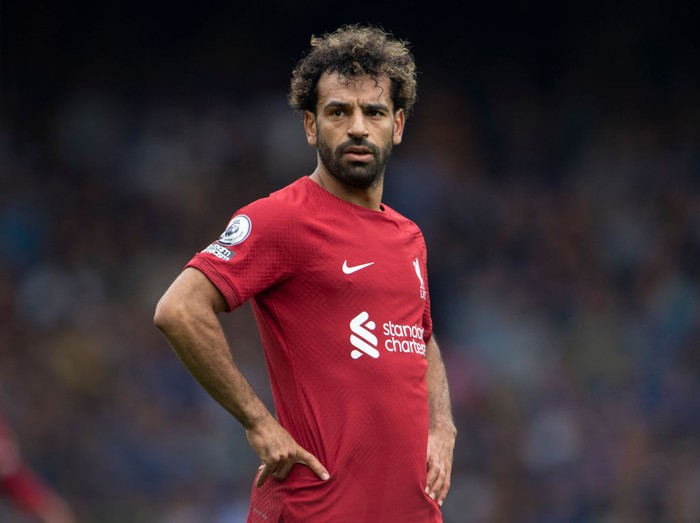 Mohamed Salah LIVERPOOL, ENGLAND - SEPTEMBER 03: Mohamed Salah of Liverpool in action during the Premier League match between Everton FC and Liverpool FC at Goodison Park on September 3, 2022 in Liverpool, United Kingdom. (Photo by Visionhaus/Getty Images)