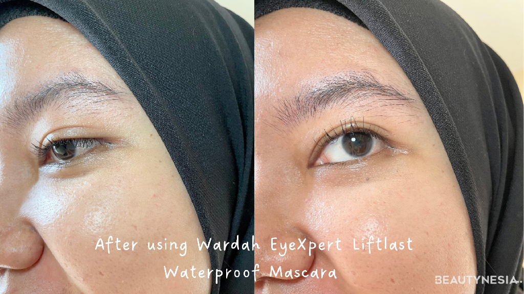Before-After penggunaan Wardah EyeXpert Liftlast Waterproof Mascara
