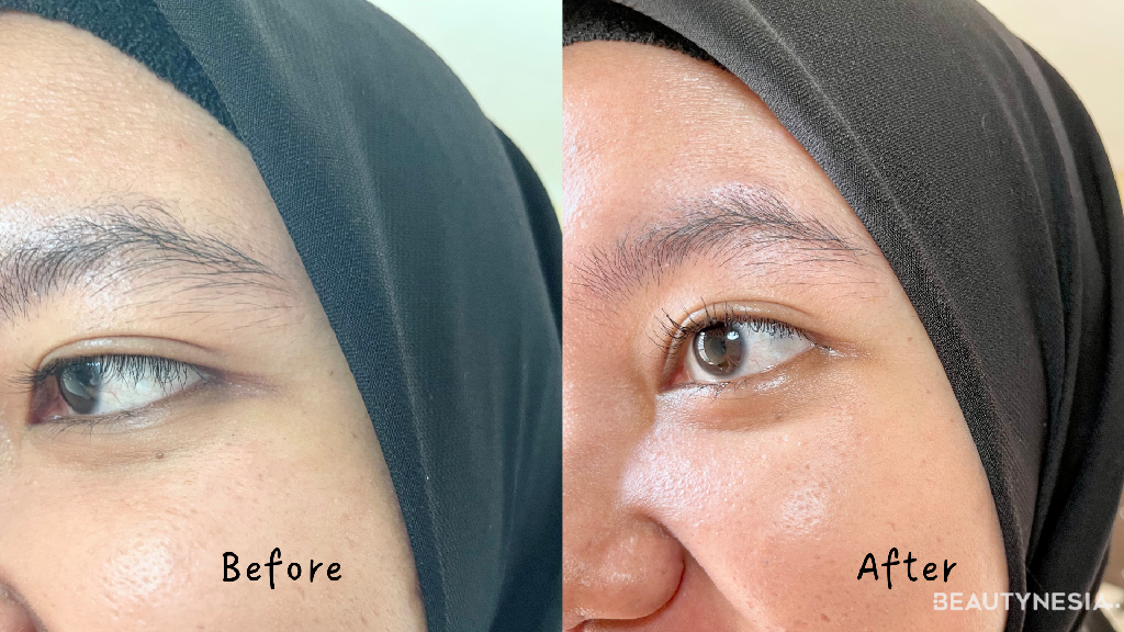 Before-After penggunaan Wardah EyeXpert Liftlast Waterproof Mascara
