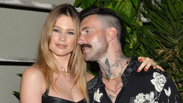 MIAMI BEACH, FL - FEBRUARY 24: Behati Prinsloo and Adam Levine at the Calirosa Tequila Sunset Happy Hour at South Beach Wine & Food Festival on February 24th, 2022 in Miami Beach, Florida. (Photo by Manny Hernandez/Getty Images)