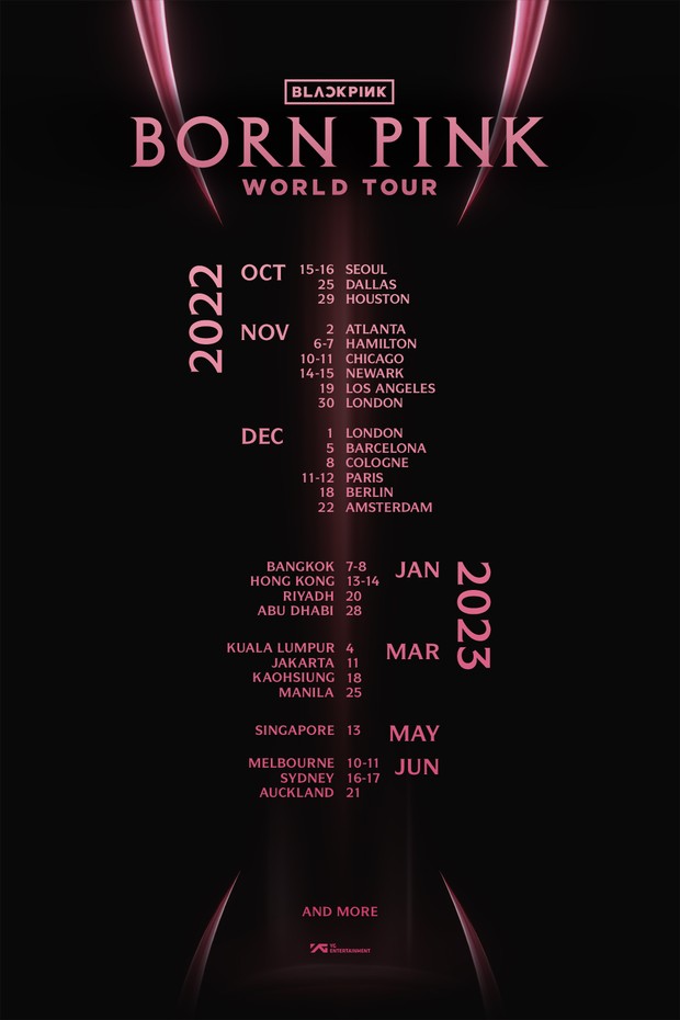 Blackpink World Tour [Born Pink] Schedule / Foto : twitter.com/ygent_official