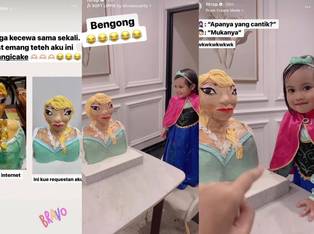 Kocak! Fitri Tropica Hadiahi Anak Kue Elsa Frozen yang Penyok Kocak! Fitri Tropica Hadiahi Anak Kue Elsa Frozen yang Penyok