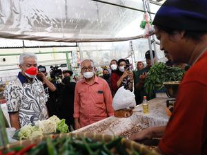 Harga BBM Naik, Ganjar Cek Stok SPBU & Sidak Harga Sembako di Pasar