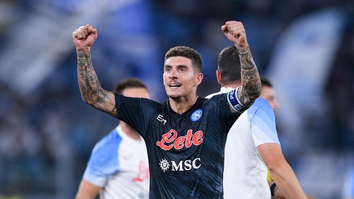 Giovanni Di Lorenzo of SSC Napoli celebrates the victory during the Serie A match between SS Lazio and SSC Napoli at Stadio Olimpico, Rome, Italy on 3 September 2022.  (Photo by Giuseppe Maffia/NurPhoto via Getty Images)