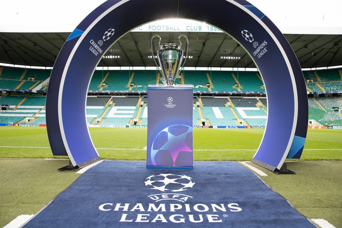 GLASGOW, SCOTLAND - SEPTEMBER 06: The Champions League Trophy during a UEFA Champions League match between Celtic and Real Madrid at Celtic Park, on September 06, 2022, in Glasgow, Scotland.  (Photo by Craig Williamson/SNS Group via Getty Images)