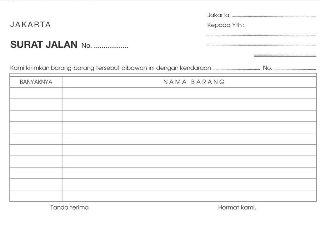 10 Contoh Surat Jalan Pengiriman Barang Beserta Formatnya 10 Contoh Surat Jalan Pengiriman Barang Beserta Formatnya